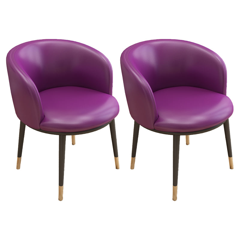 Silla auxiliar escandinava Silla de comedor tapizada de metal con respaldo Parsons para interiores
