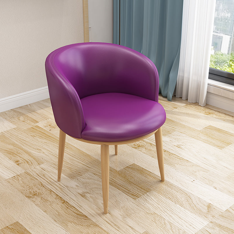 Silla auxiliar escandinava Silla de comedor tapizada de metal con respaldo Parsons para interiores