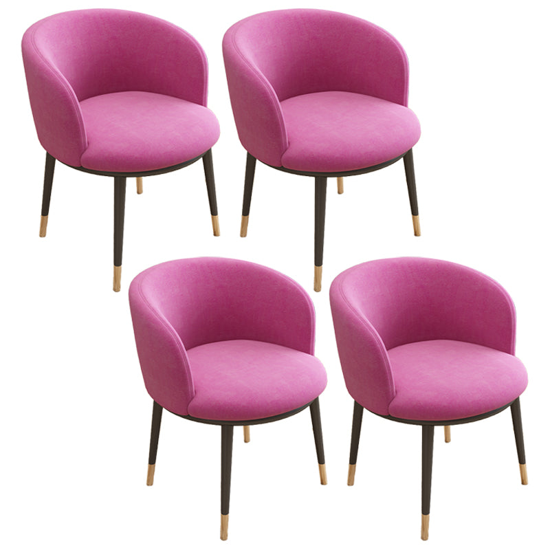 Silla auxiliar escandinava Silla de comedor tapizada de metal con respaldo Parsons para interiores