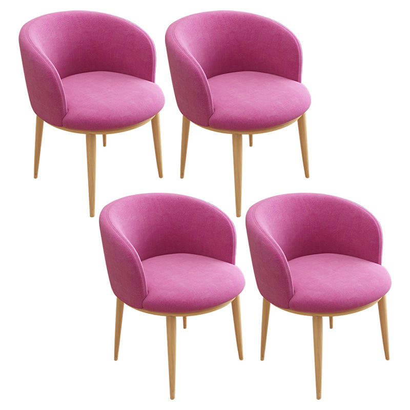 Silla auxiliar escandinava Silla de comedor tapizada de metal con respaldo Parsons para interiores