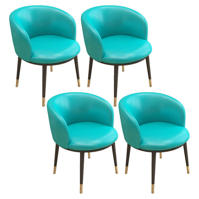 Silla auxiliar escandinava Silla de comedor tapizada de metal con respaldo Parsons para interiores