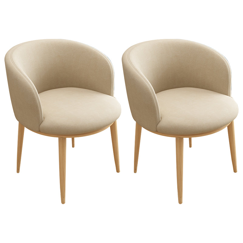 Silla auxiliar escandinava Silla de comedor tapizada de metal con respaldo Parsons para interiores