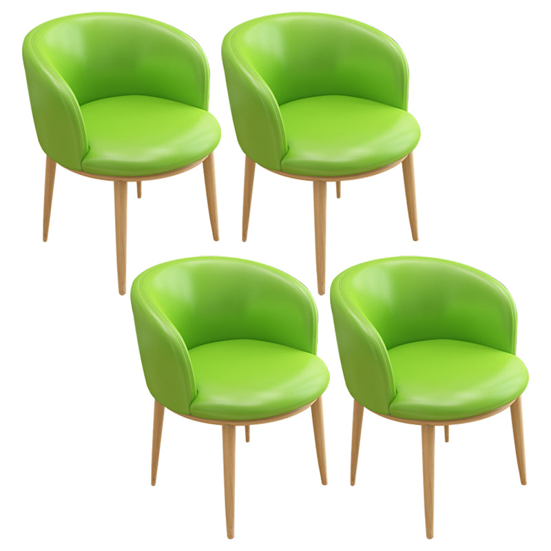 Silla auxiliar escandinava Silla de comedor tapizada de metal con respaldo Parsons para interiores