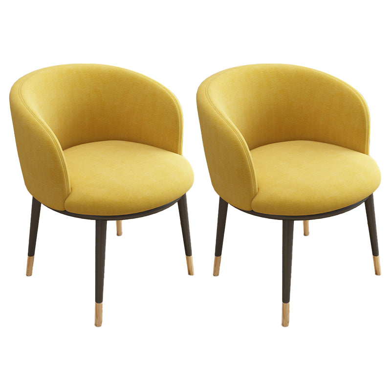 Silla auxiliar escandinava Silla de comedor tapizada de metal con respaldo Parsons para interiores