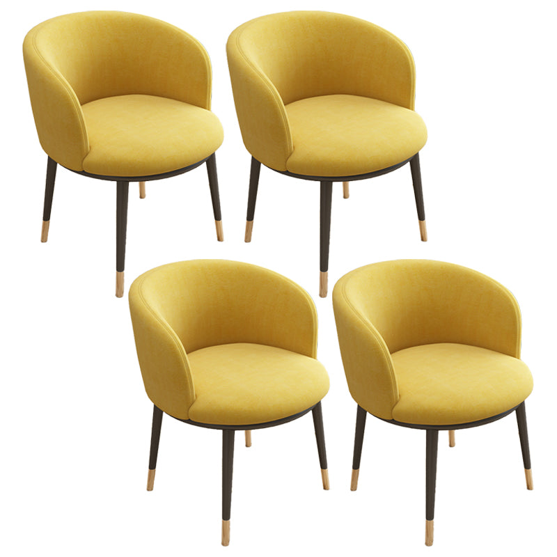 Silla auxiliar escandinava Silla de comedor tapizada de metal con respaldo Parsons para interiores