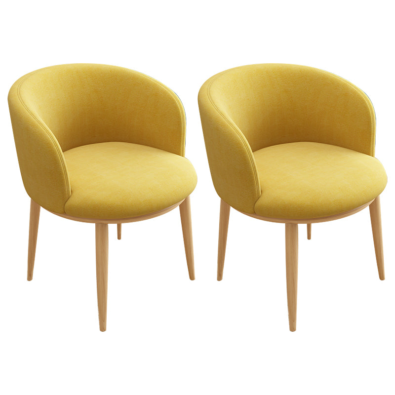 Silla auxiliar escandinava Silla de comedor tapizada de metal con respaldo Parsons para interiores