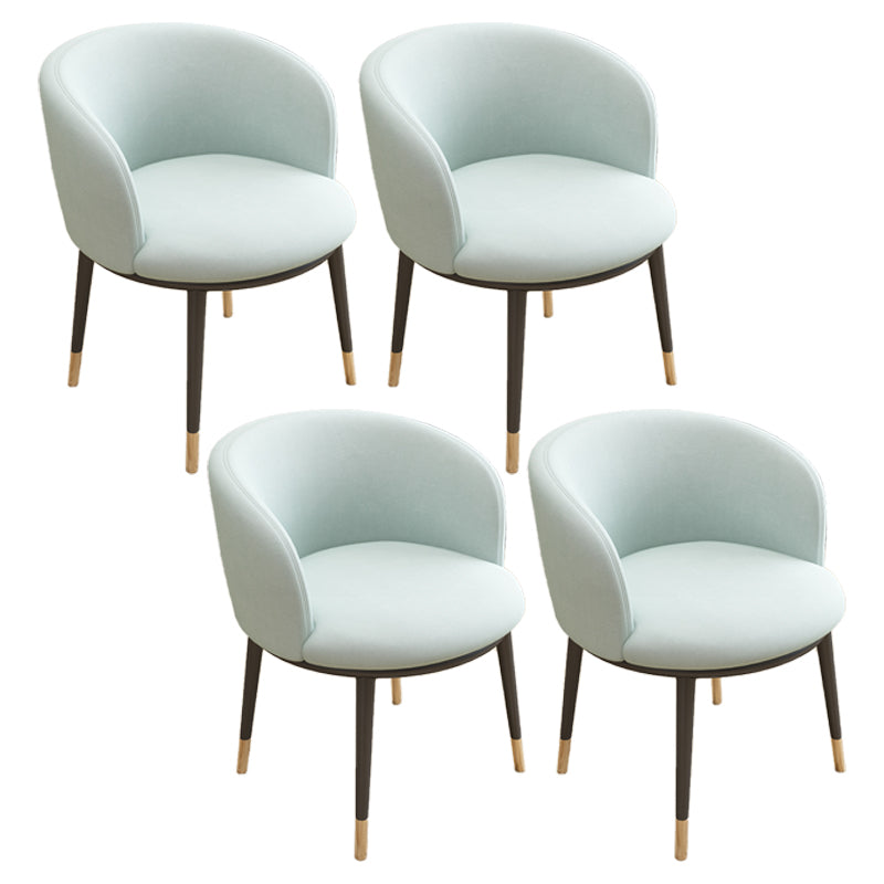 Silla auxiliar escandinava Silla de comedor tapizada de metal con respaldo Parsons para interiores