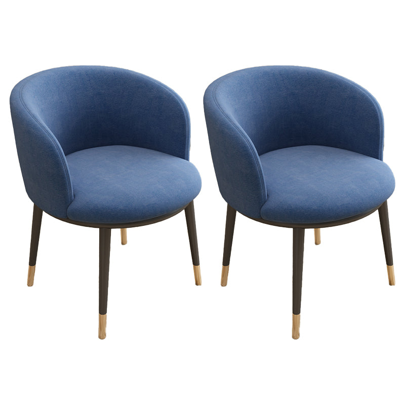 Silla auxiliar escandinava Silla de comedor tapizada de metal con respaldo Parsons para interiores