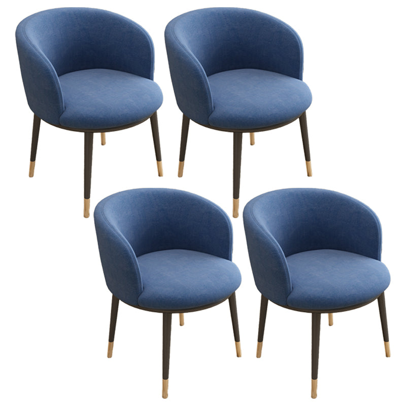 Silla auxiliar escandinava Silla de comedor tapizada de metal con respaldo Parsons para interiores