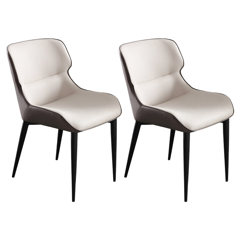 Silla de comedor tapizada de metal con respaldo industrial para el hogar (juego de 2)