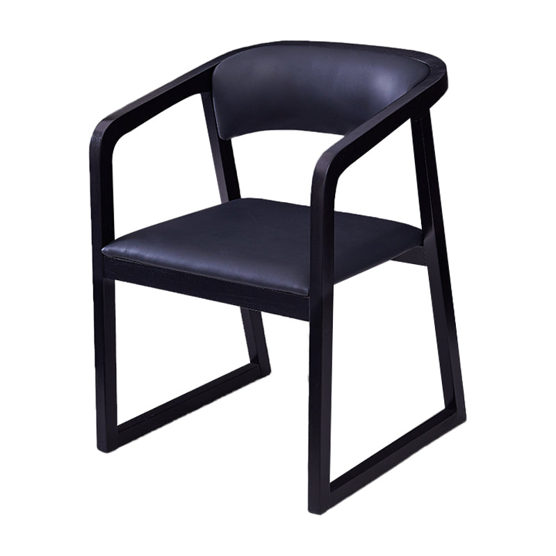 Chaises de salle à manger d'appoint en bois style contemporain Chaises d'appoint de salle à manger à dossier ouvert (Ensemble de 2)