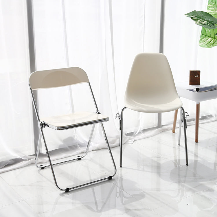 Plástico de estilo industrial que cena la silla lateral de cena de la parte posterior abierta de la silla sin brazos sola