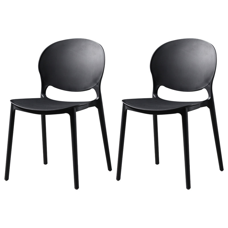 Sillas de comedor de plástico de estilo nórdico, silla lateral sin brazos para cocina (juego de 2)