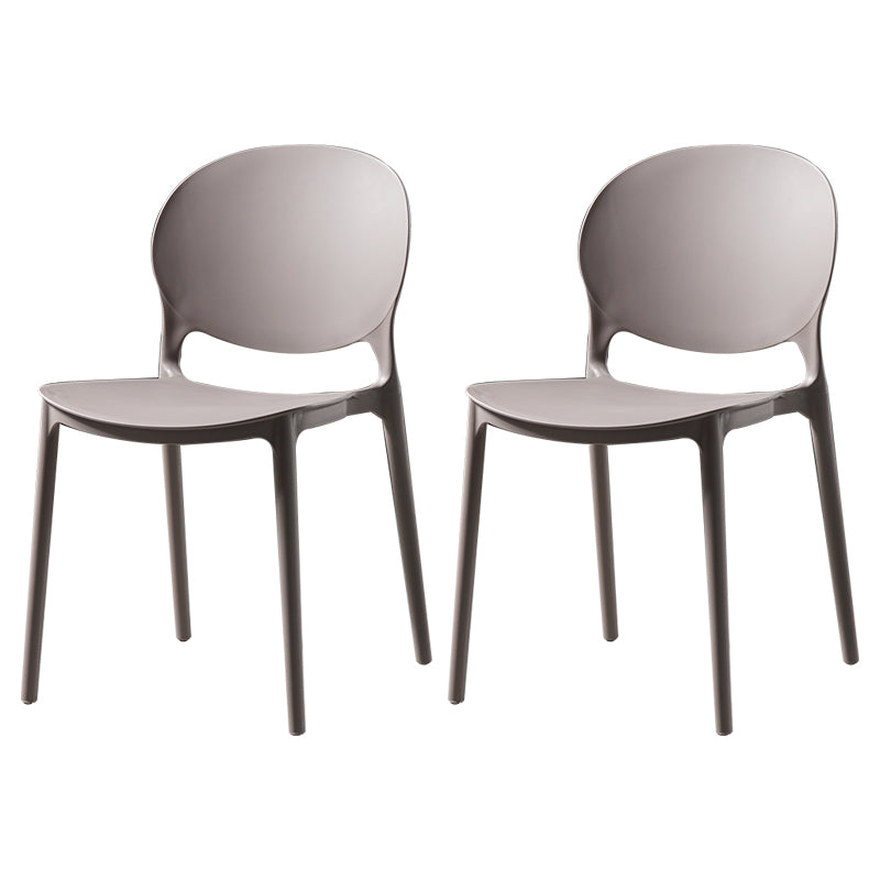 Sillas de comedor de plástico de estilo nórdico, silla lateral sin brazos para cocina (juego de 2)
