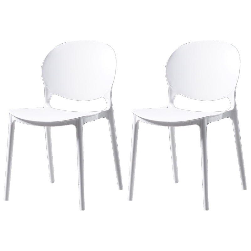 Sillas de comedor de plástico de estilo nórdico, silla lateral sin brazos para cocina (juego de 2)