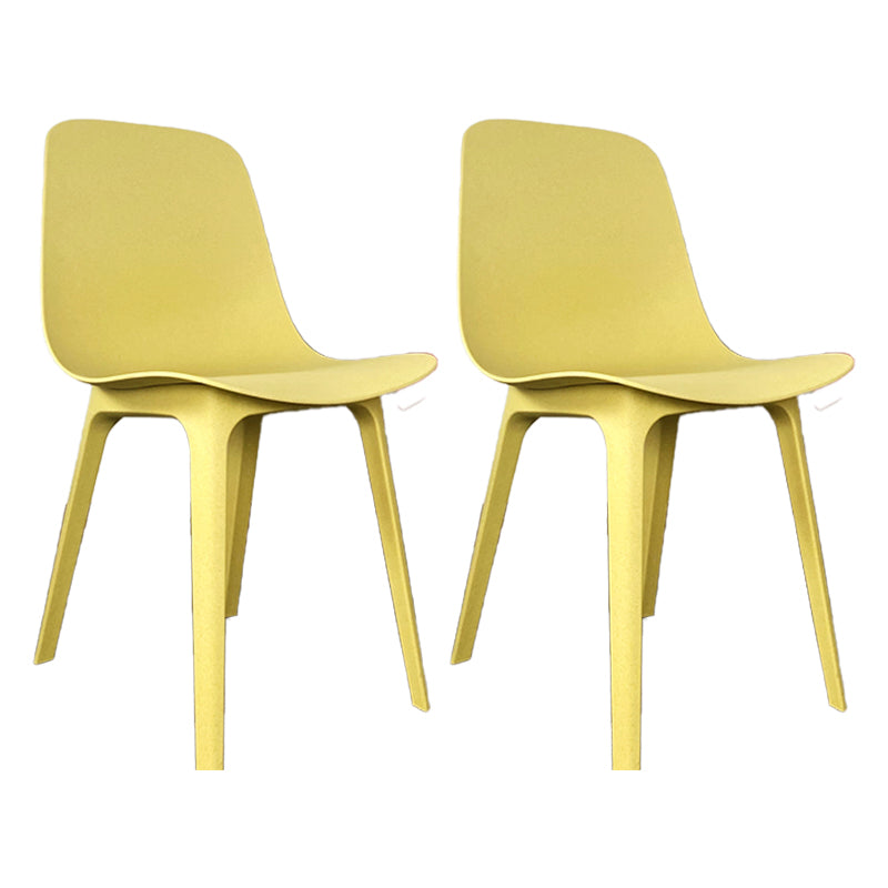 Sillas de comedor de cocina de estilo moderno, silla auxiliar sin brazos con patas de plástico
