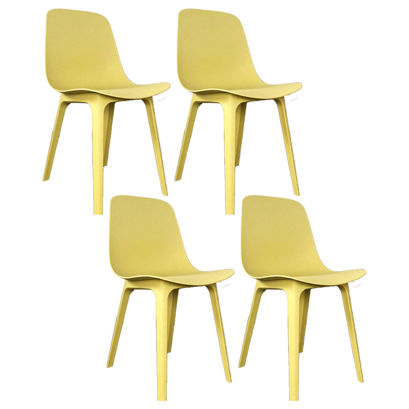Sillas de comedor de cocina de estilo moderno, silla auxiliar sin brazos con patas de plástico