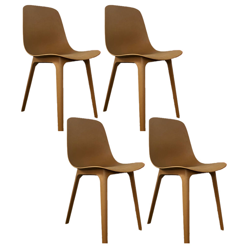 Sillas de comedor de cocina de estilo moderno, silla auxiliar sin brazos con patas de plástico