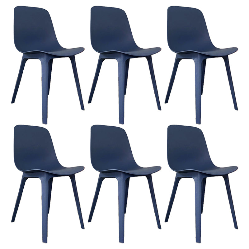 Sillas de comedor de cocina de estilo moderno, silla auxiliar sin brazos con patas de plástico
