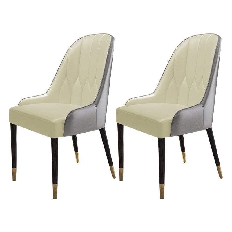 Silla de comedor de madera de estilo escandinavo, silla Parsons sin brazos (juego de 2)