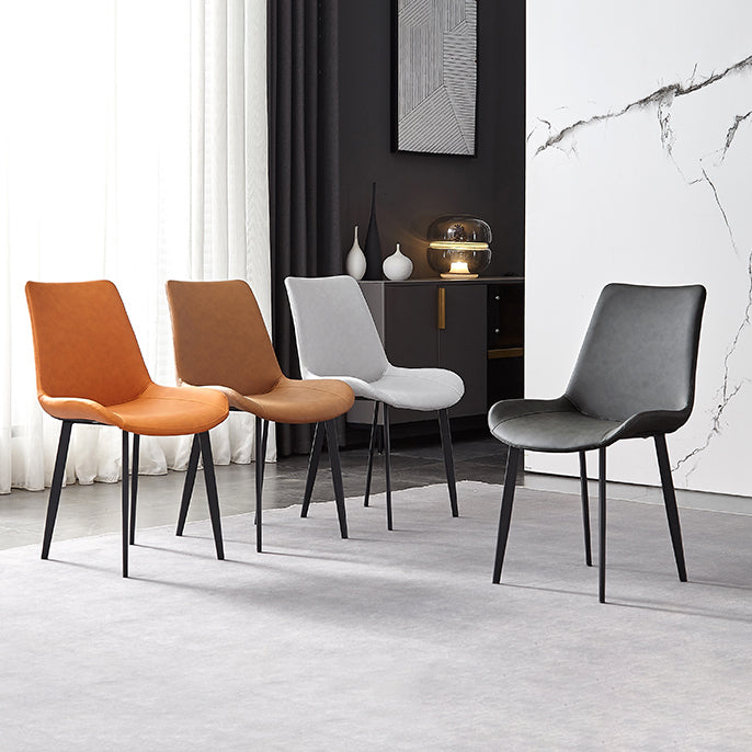 Silla de metal de estilo industrial, sillas auxiliares de comedor con respaldo sólido de cocina (juego de 2)
