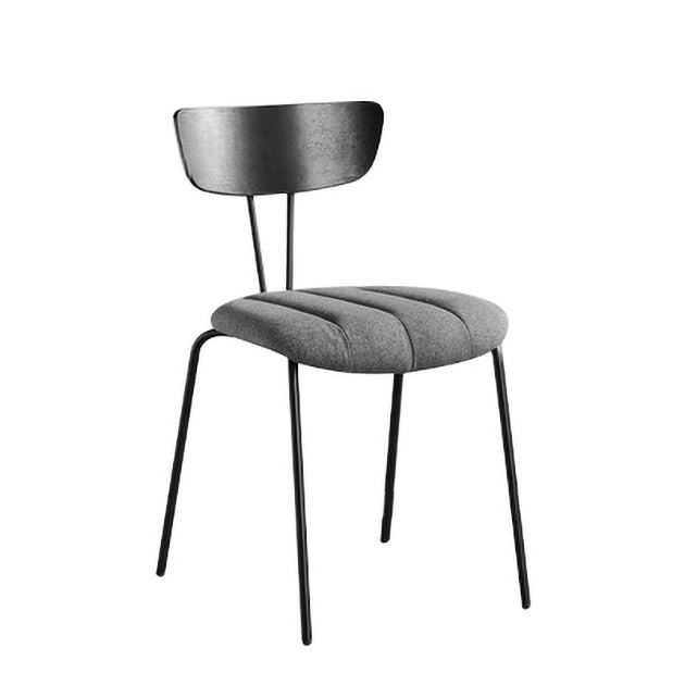 Silla de comedor tapizada sin brazos estilo industrial con respaldo abierto (juego de 2)