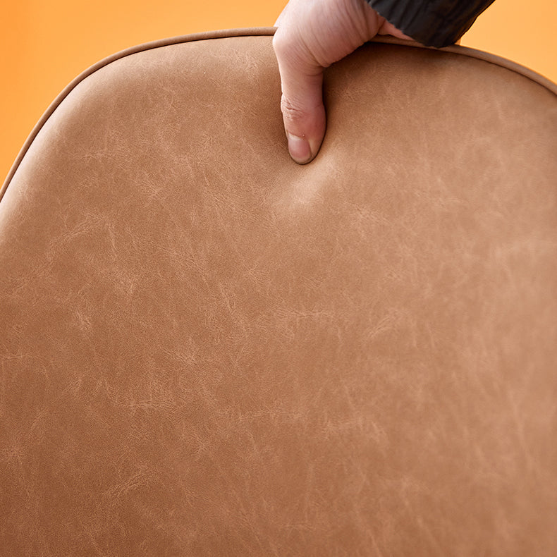 Industrial Metal Dining Room Chair PU Leather Armless Chairs for Home Use (Set of 4)