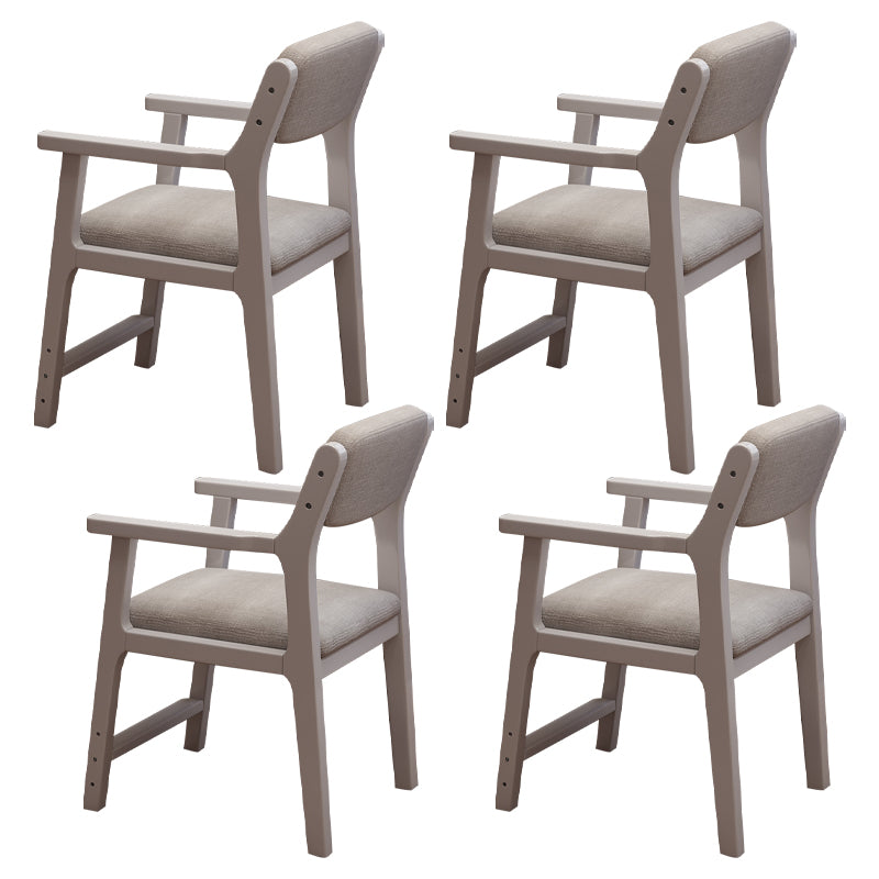 Contemporary Wood Dining Arm Chair Open Back Dining Side Chair for Home Use (Set of 4)
