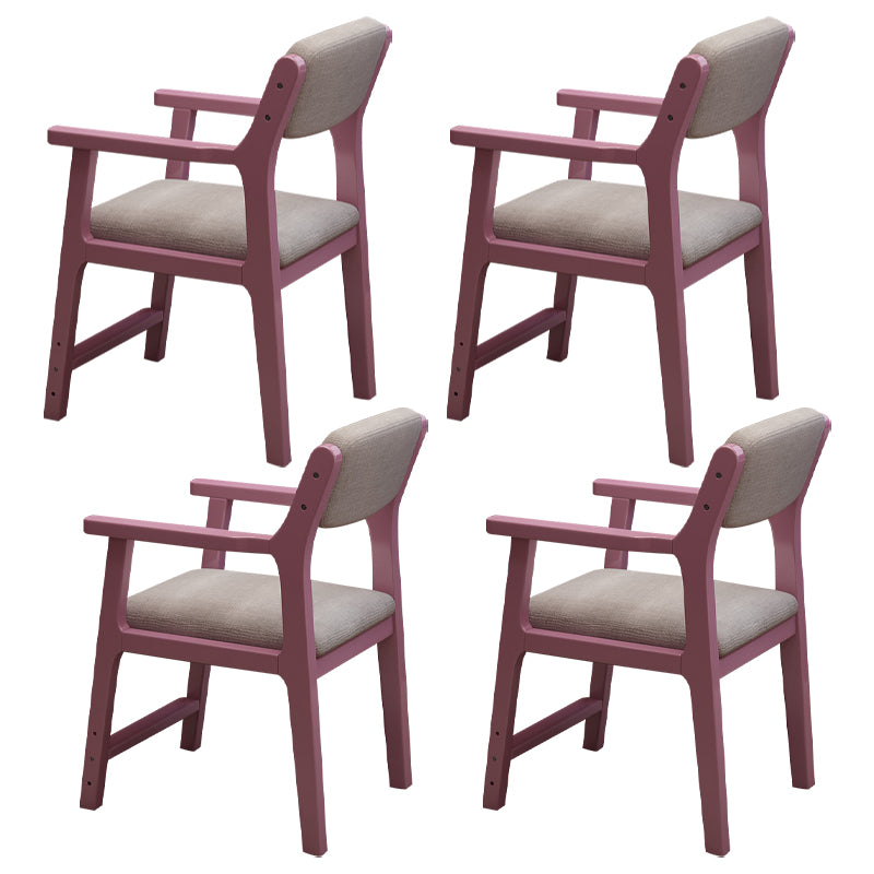 Contemporary Wood Dining Arm Chair Open Back Dining Side Chair for Home Use (Set of 4)