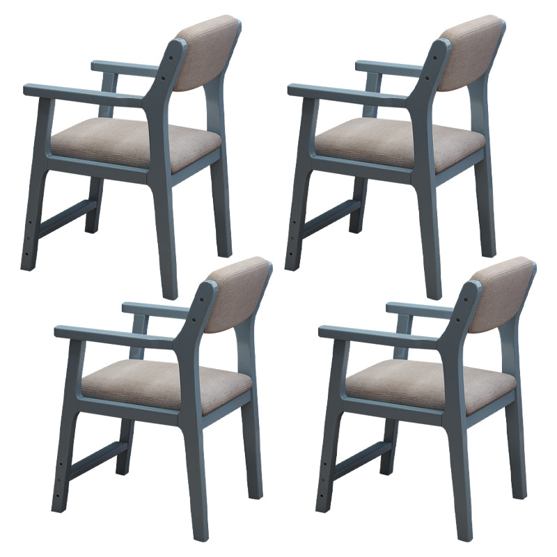 Contemporary Wood Dining Arm Chair Open Back Dining Side Chair for Home Use (Set of 4)