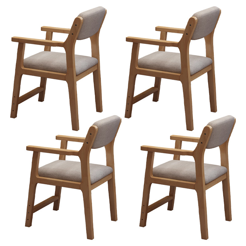Contemporary Wood Dining Arm Chair Open Back Dining Side Chair for Home Use (Set of 4)