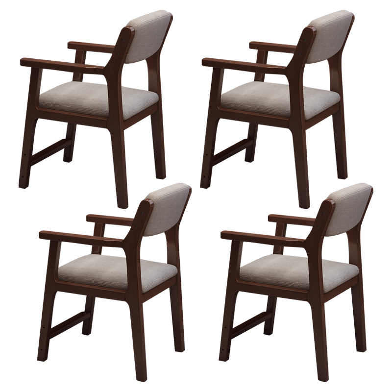 Contemporary Wood Dining Arm Chair Open Back Dining Side Chair for Home Use (Set of 4)