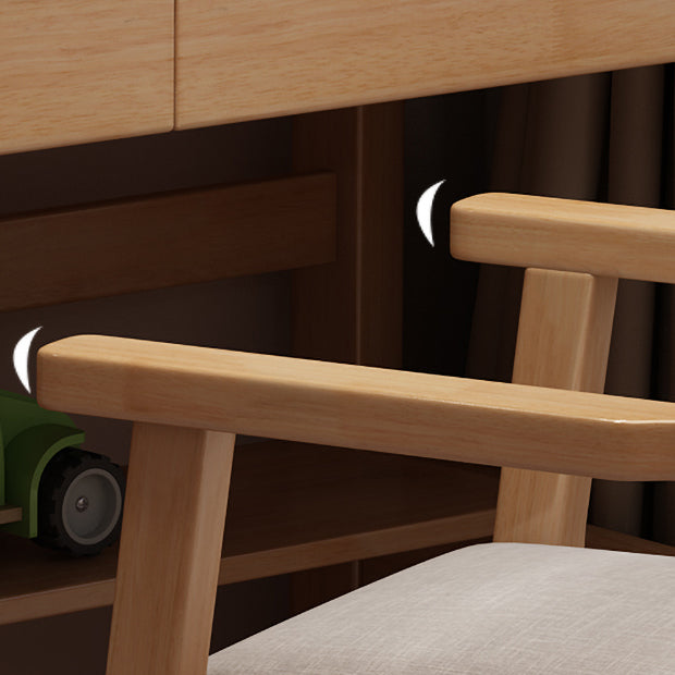 Contemporary Wood Dining Arm Chair Open Back Dining Side Chair for Home Use (Set of 4)