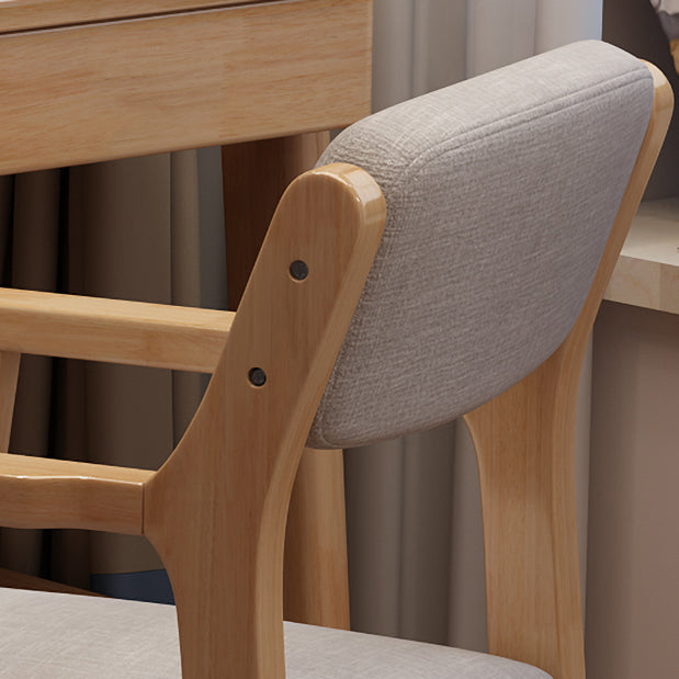 Contemporary Wood Dining Arm Chair Open Back Dining Side Chair for Home Use (Set of 4)