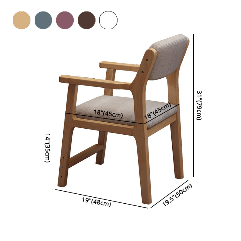 Contemporary Wood Dining Arm Chair Open Back Dining Side Chair for Home Use (Set of 4)