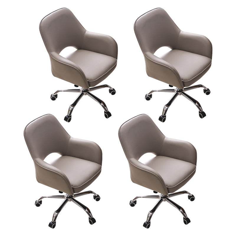 Minimalist Style Upholstered Arm Dining Chairs Open Back Dining Side Chair for Home