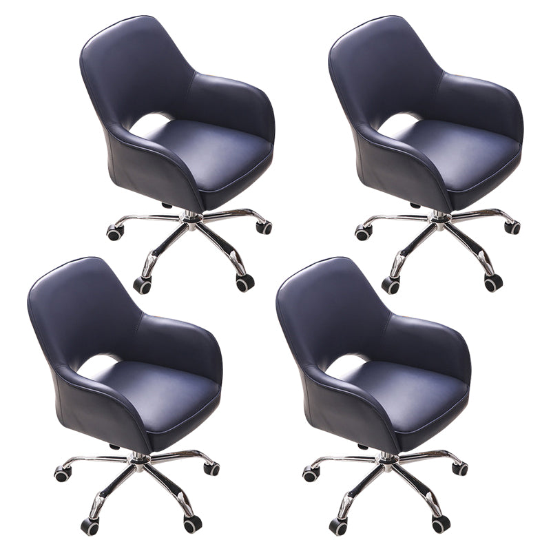 Minimalist Style Upholstered Arm Dining Chairs Open Back Dining Side Chair for Home