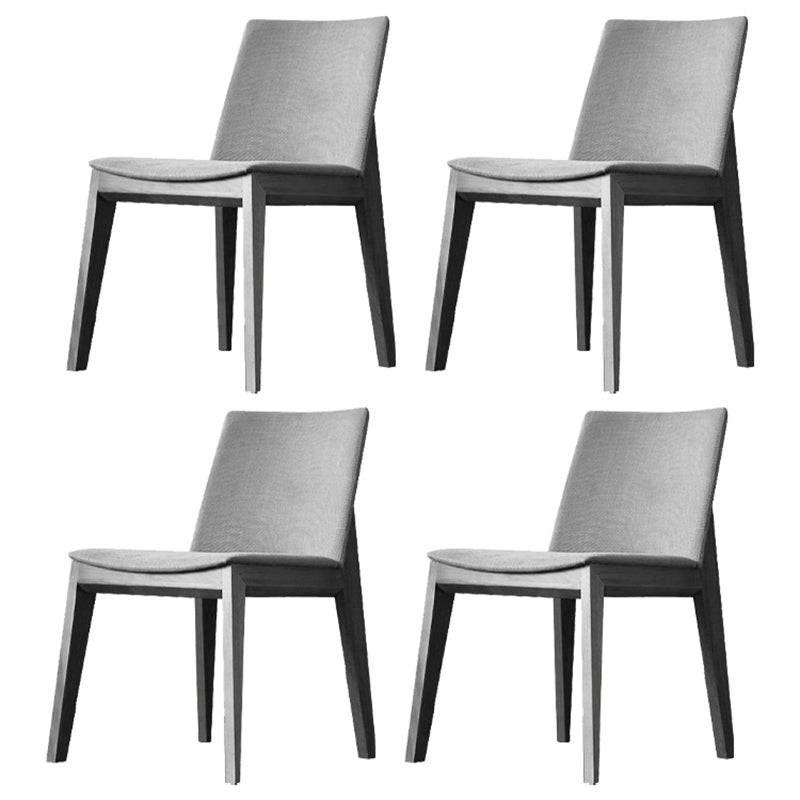 Scandinavische stijl linnen stof eetkamerstoel stoere stoelen met achterste rug (set van 4)