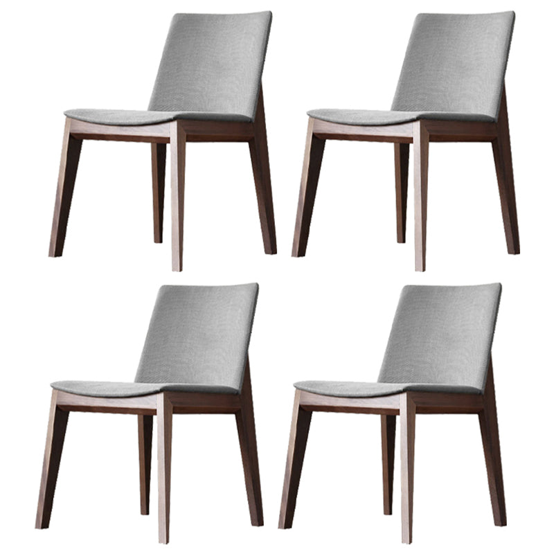 Scandinavische stijl linnen stof eetkamerstoel stoere stoelen met achterste rug (set van 4)