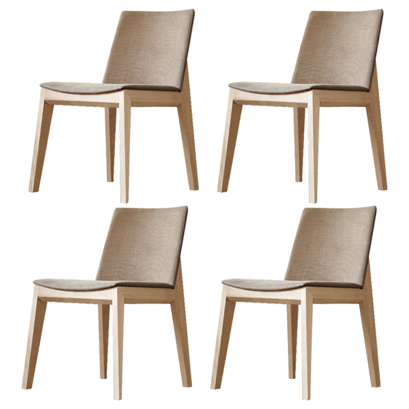Scandinavische stijl linnen stof eetkamerstoel stoere stoelen met achterste rug (set van 4)