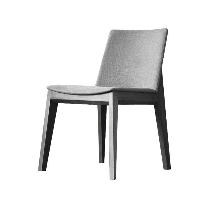 Scandinavische stijl linnen stof eetkamerstoel stoere stoelen met achterste rug (set van 4)