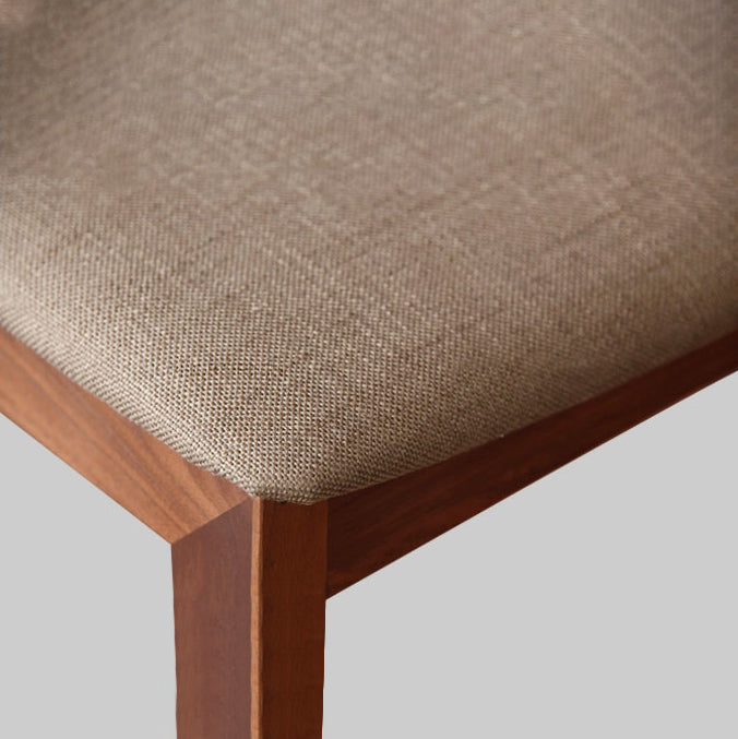 Scandinavische stijl linnen stof eetkamerstoel stoere stoelen met achterste rug (set van 4)