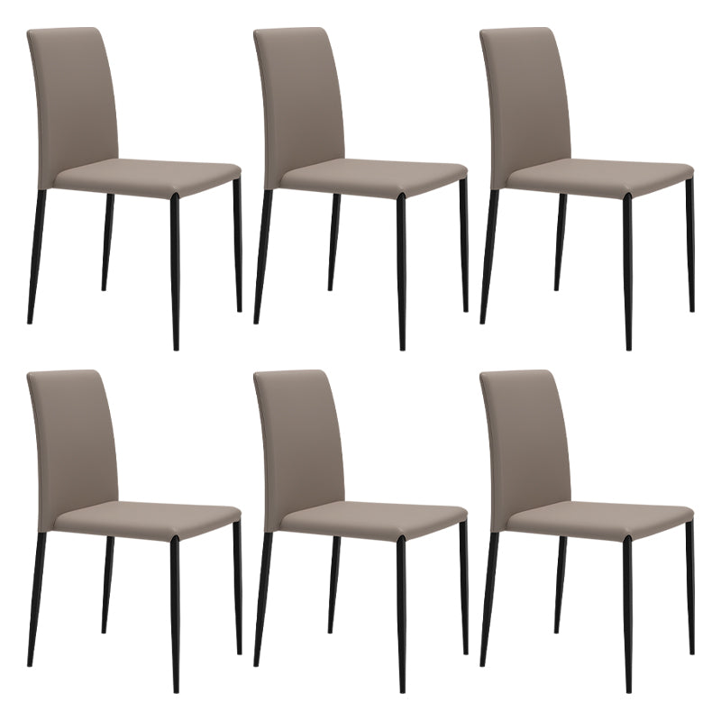 Silla de comedor de estilo moderno, sillas laterales sin brazos con patas de metal para cocina