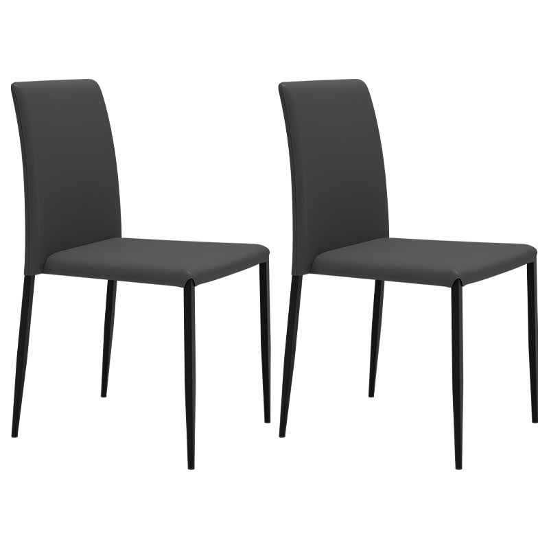 Silla de comedor de estilo moderno, sillas laterales sin brazos con patas de metal para cocina