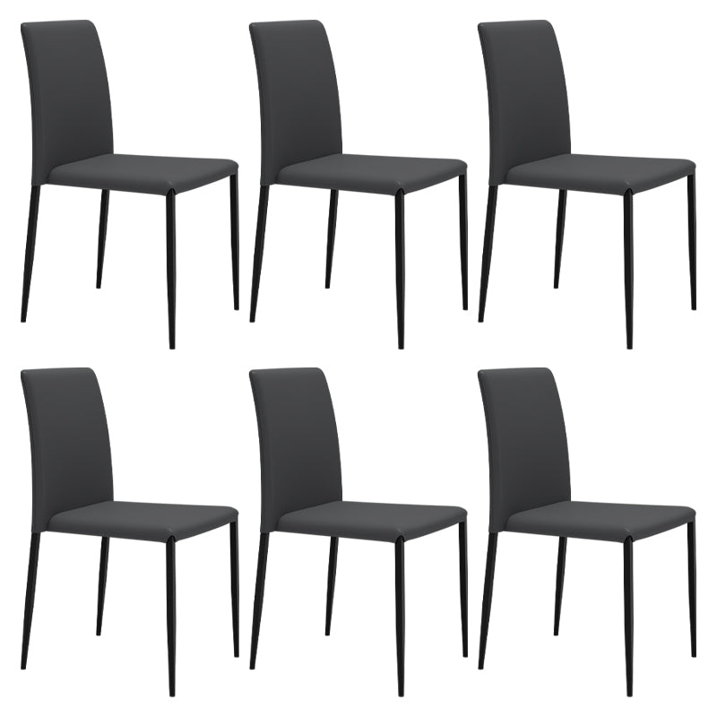 Silla de comedor de estilo moderno, sillas laterales sin brazos con patas de metal para cocina