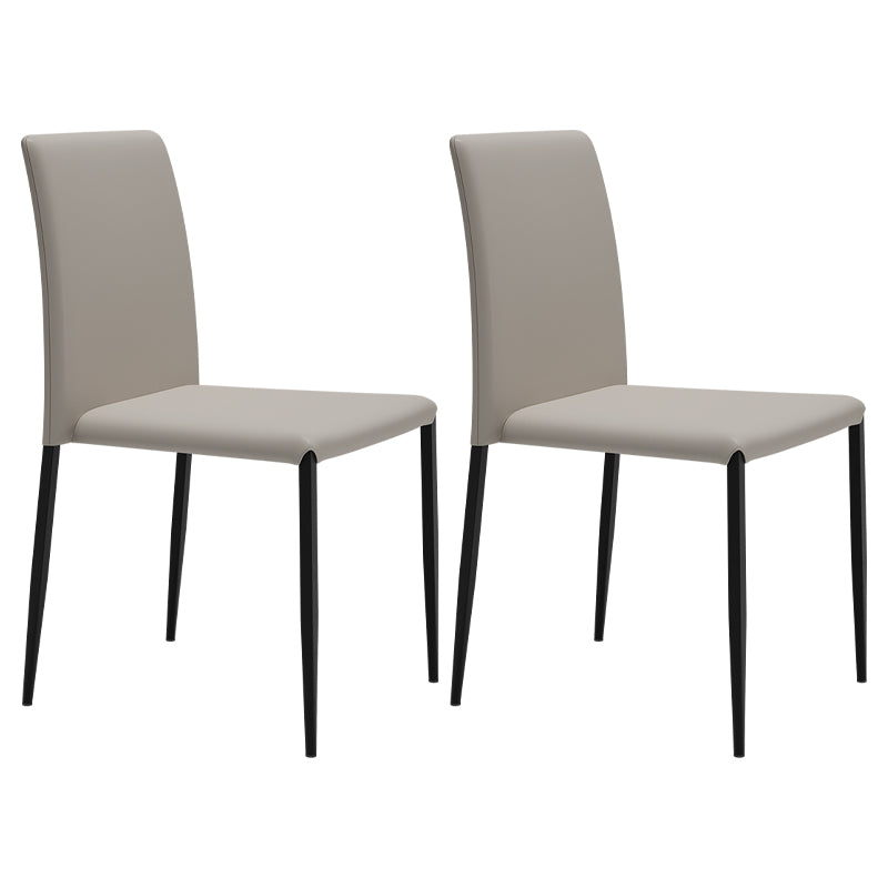 Silla de comedor de estilo moderno, sillas laterales sin brazos con patas de metal para cocina
