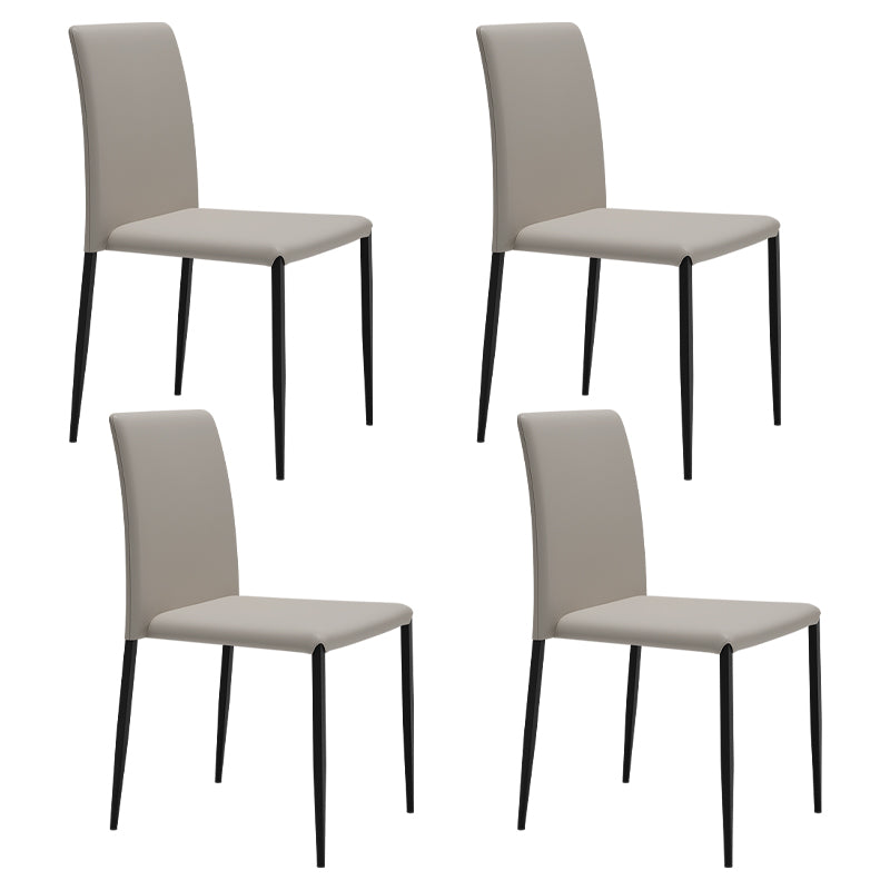 Silla de comedor de estilo moderno, sillas laterales sin brazos con patas de metal para cocina