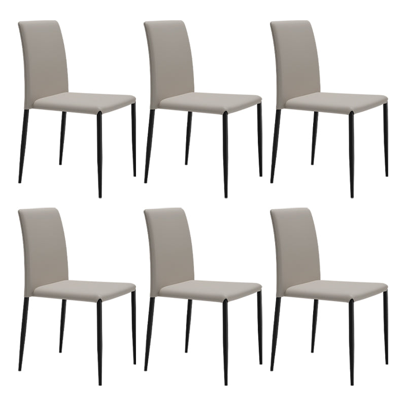 Silla de comedor de estilo moderno, sillas laterales sin brazos con patas de metal para cocina