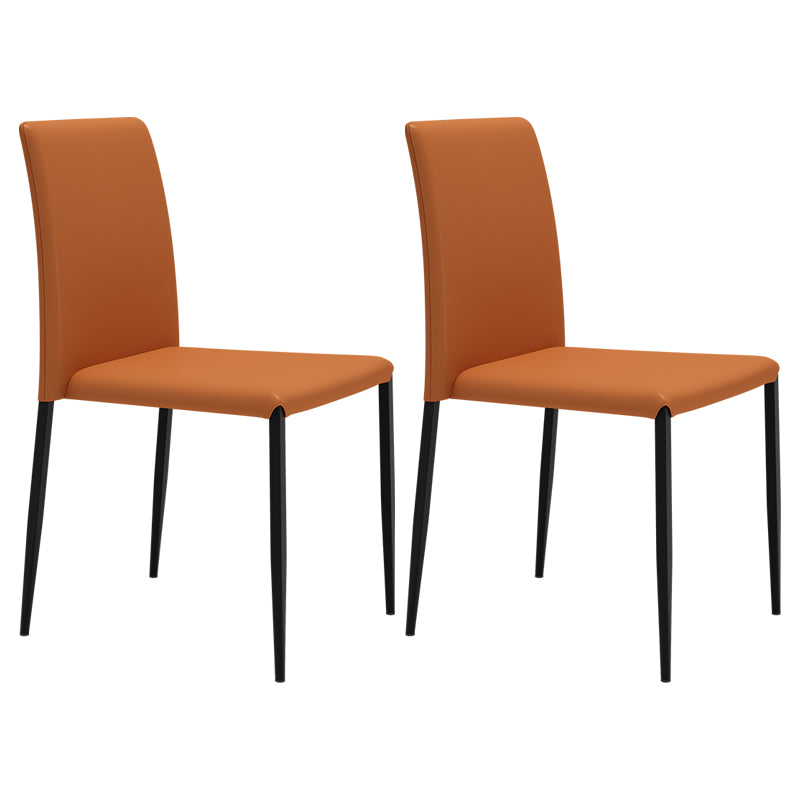 Silla de comedor de estilo moderno, sillas laterales sin brazos con patas de metal para cocina