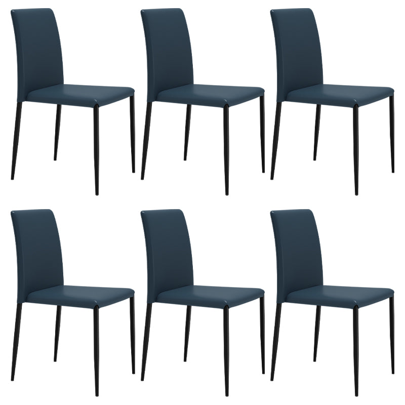 Silla de comedor de estilo moderno, sillas laterales sin brazos con patas de metal para cocina